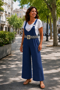 Conjunto mujer con peto de pierna ancha y camiseta casual