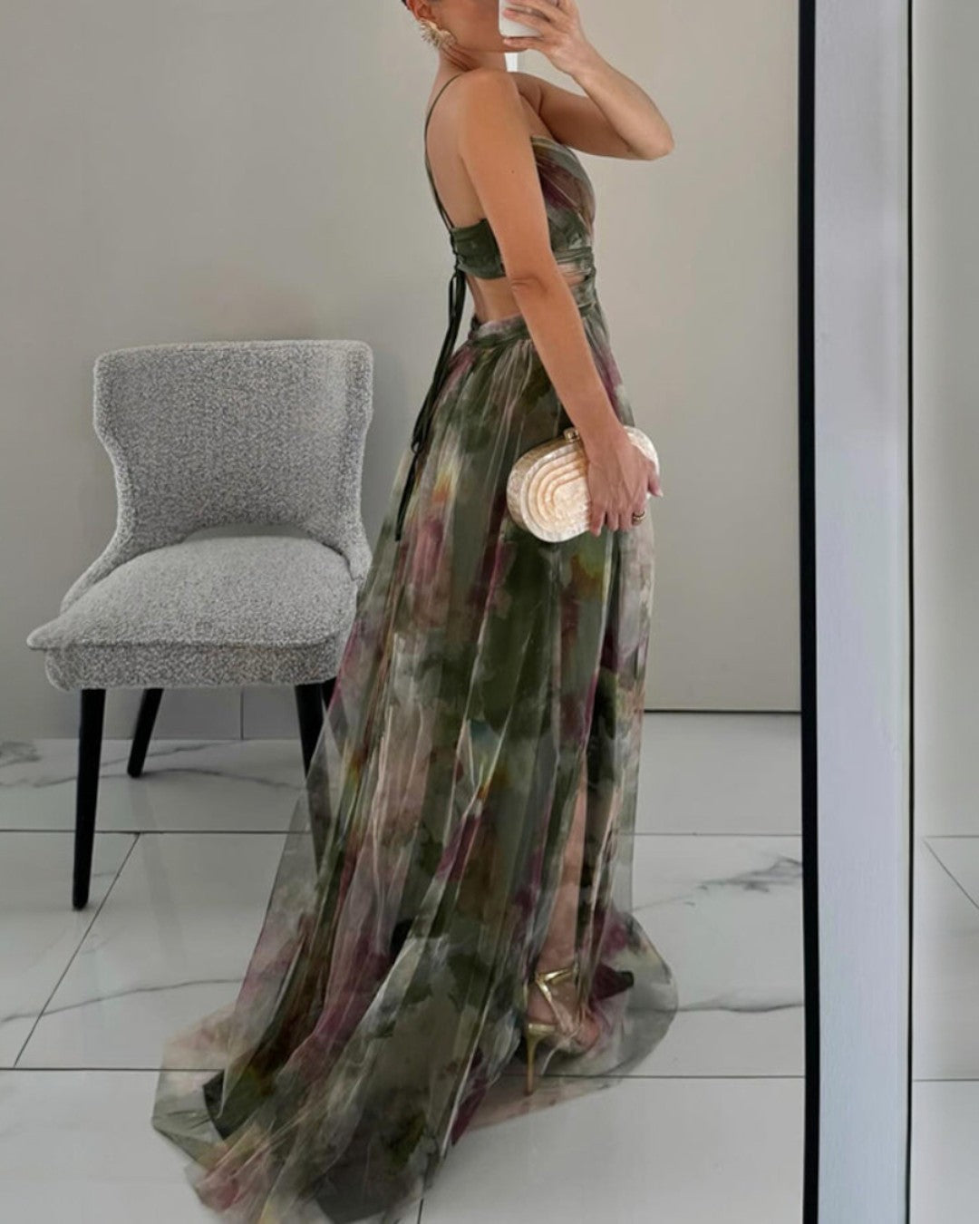 Claudia - Vestido largo y cautivador con estampado floral