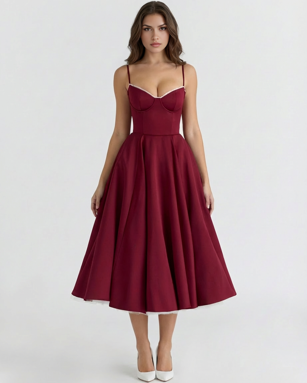 Selene - Vestido midi con capas de tul y bolsillos ocultos