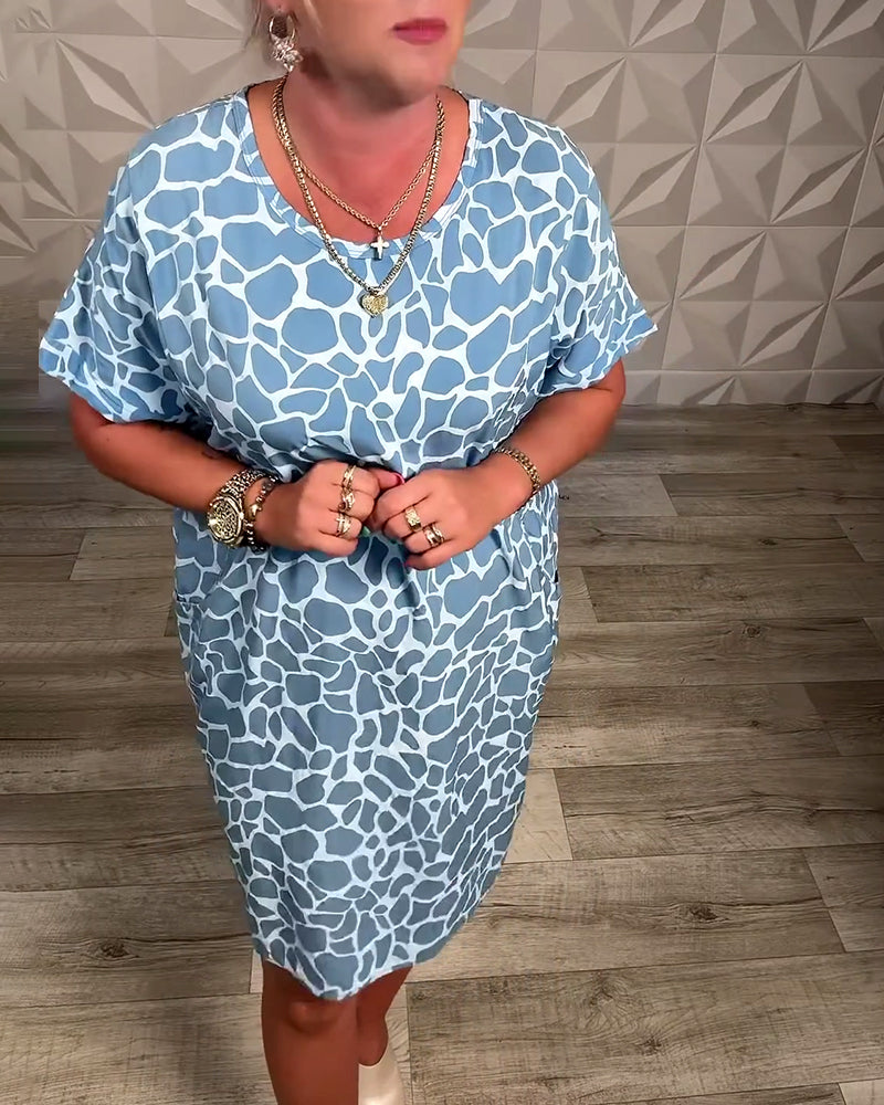 Vestido casual para mujer con estampado moderno y corte fluido