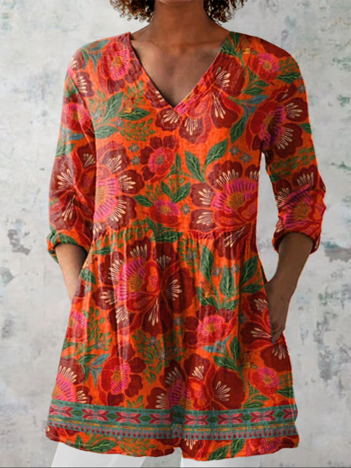 Maria - Blusa larga con cuello en V