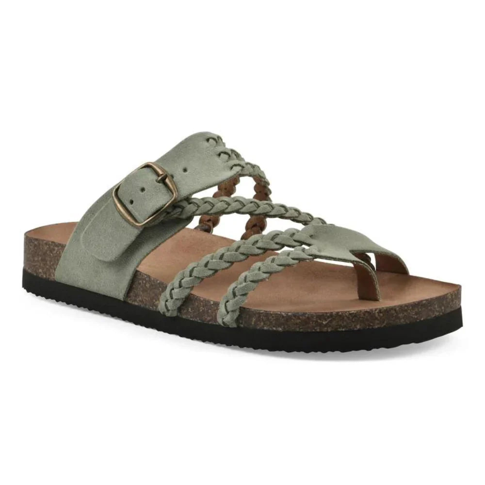 Sandalias mujer bohemias con tiras trenzadas y hebilla ajustable