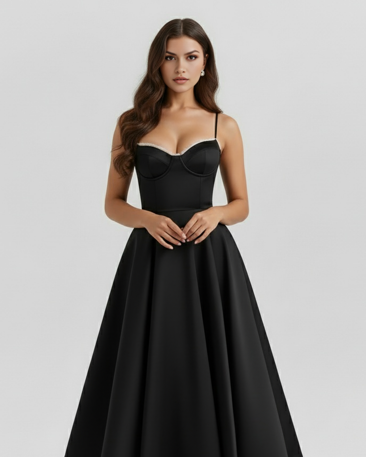 Selene - Vestido midi con capas de tul y bolsillos ocultos