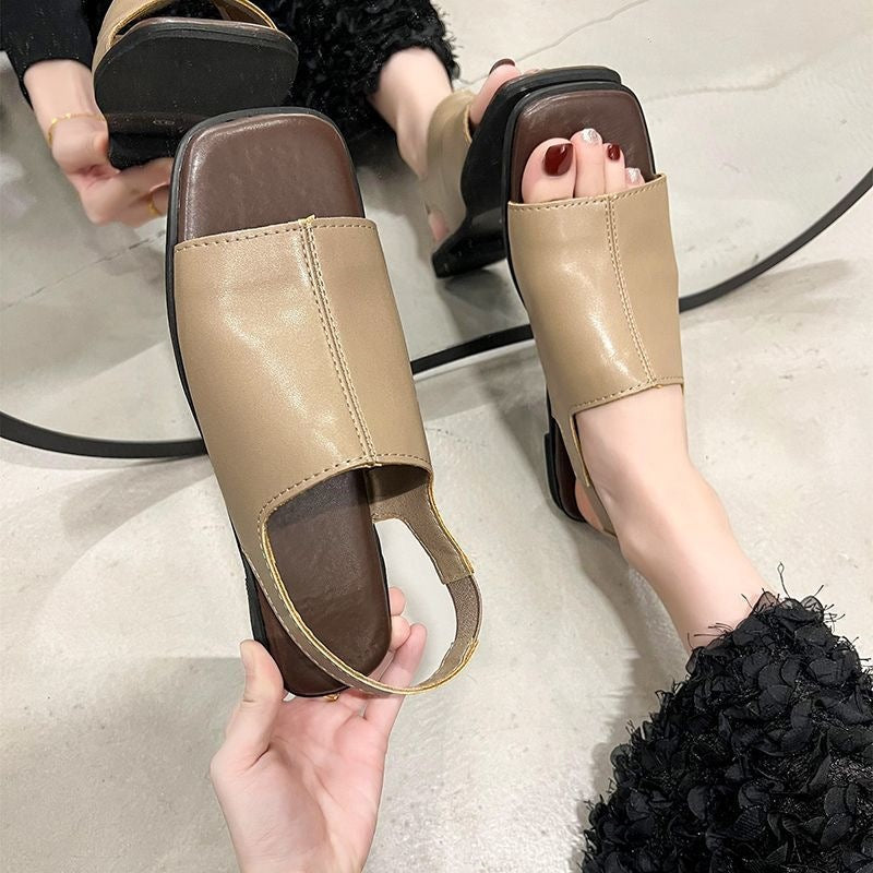 Sandalias abiertas mujer elegantes con tacón bajo cómodo