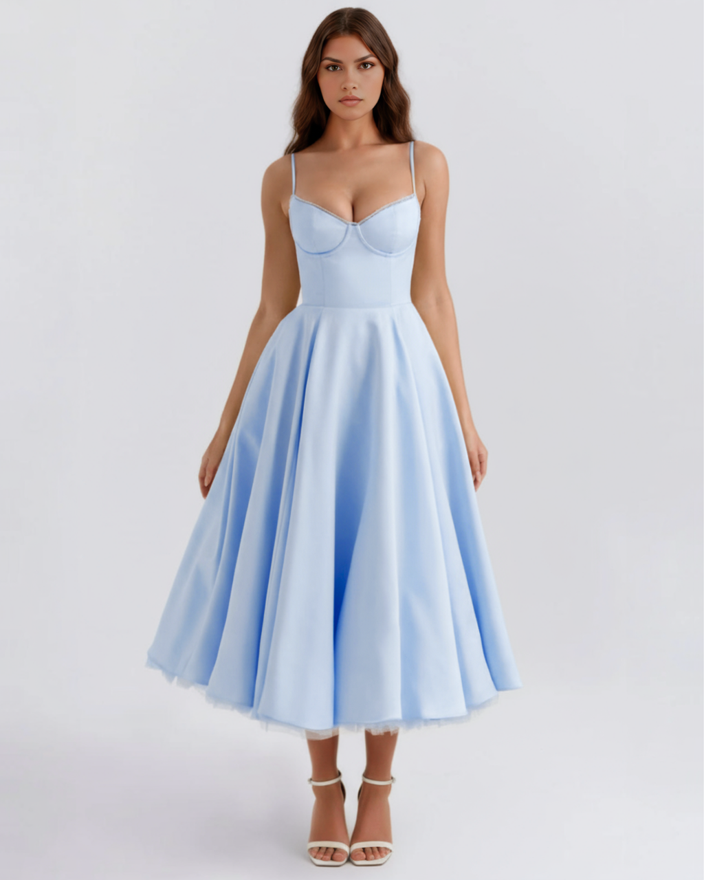 Selene - Vestido midi con capas de tul y bolsillos ocultos