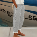 Catalina - Elegantes pantalones a rayas con botones