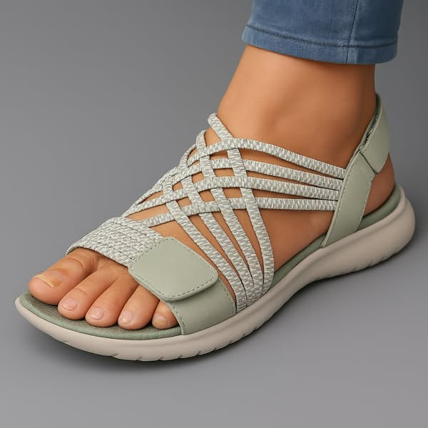 Sandalias para mujer con correas trenzadas ajustables