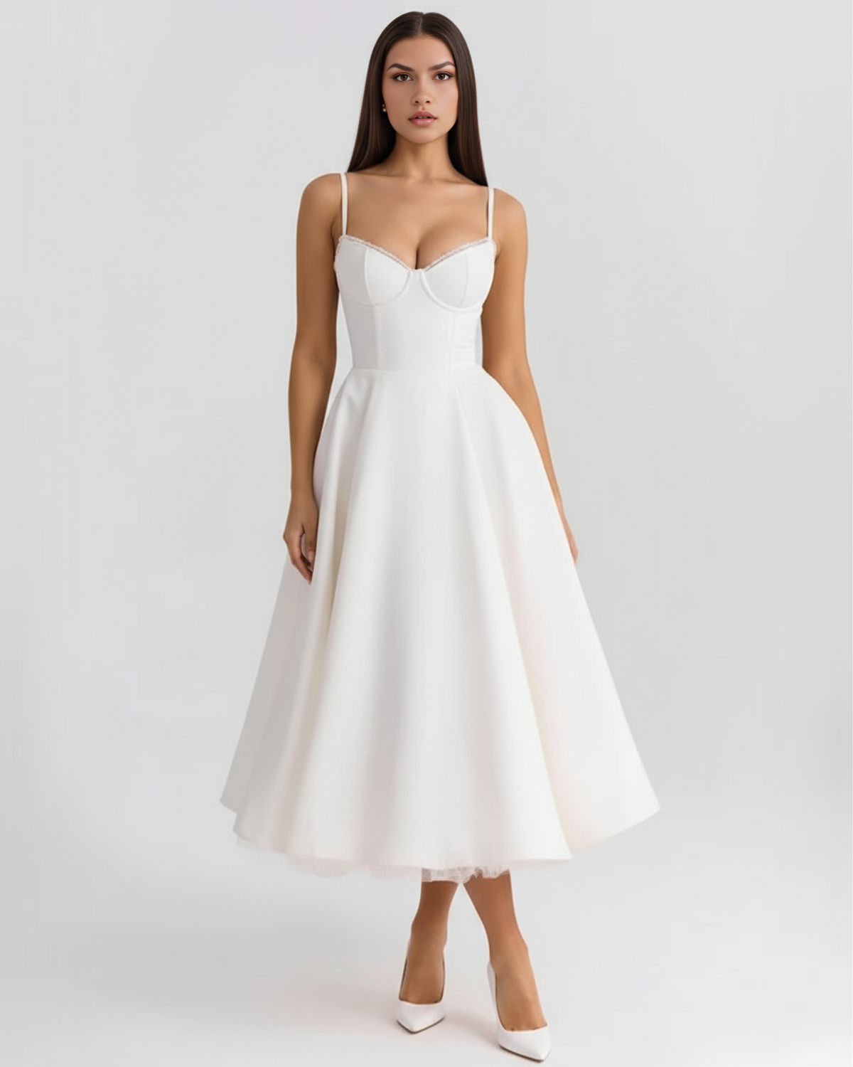 Selene - Vestido midi con capas de tul y bolsillos ocultos