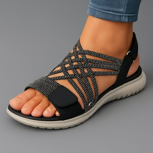 Sandalias para mujer con correas trenzadas ajustables
