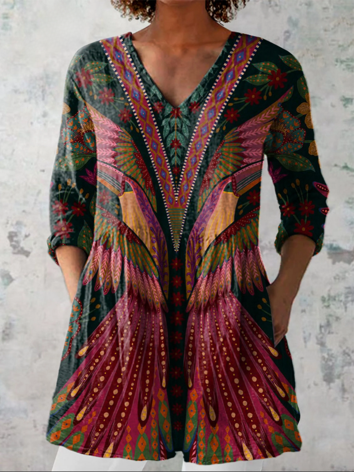 Manon - Blusa larga con cuello en V