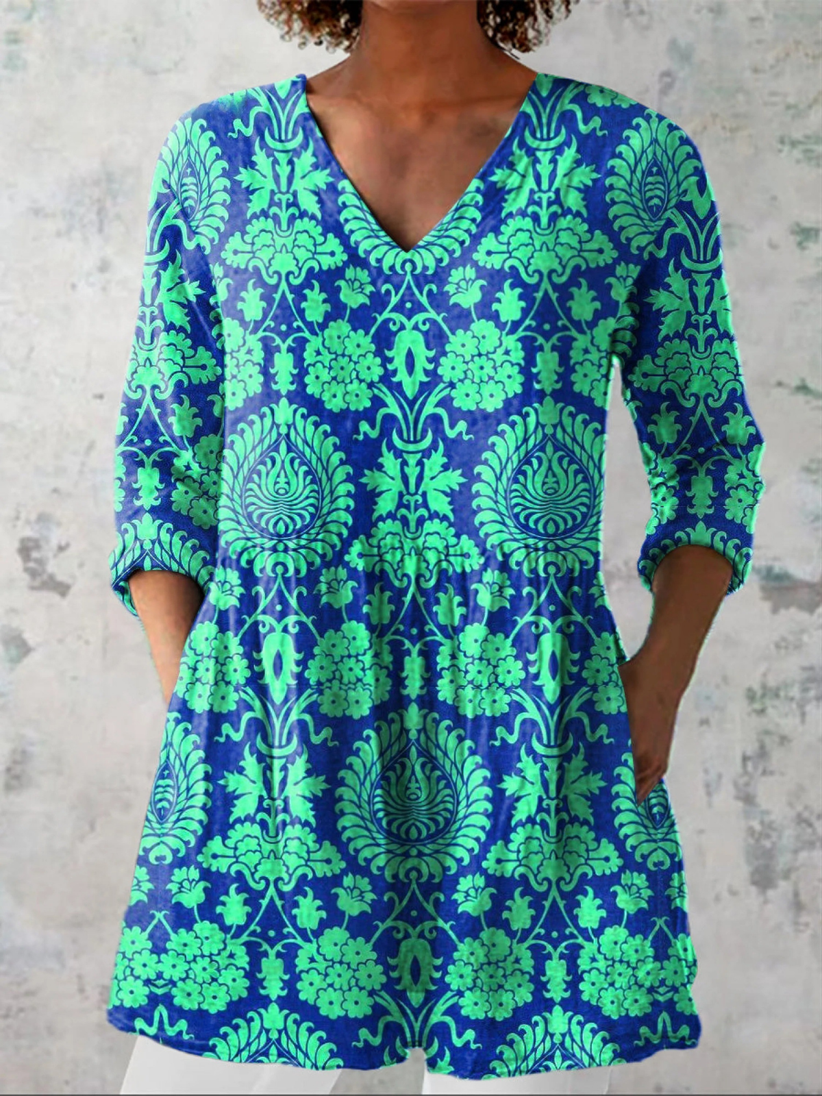 Ines - Blusa larga con cuello en V