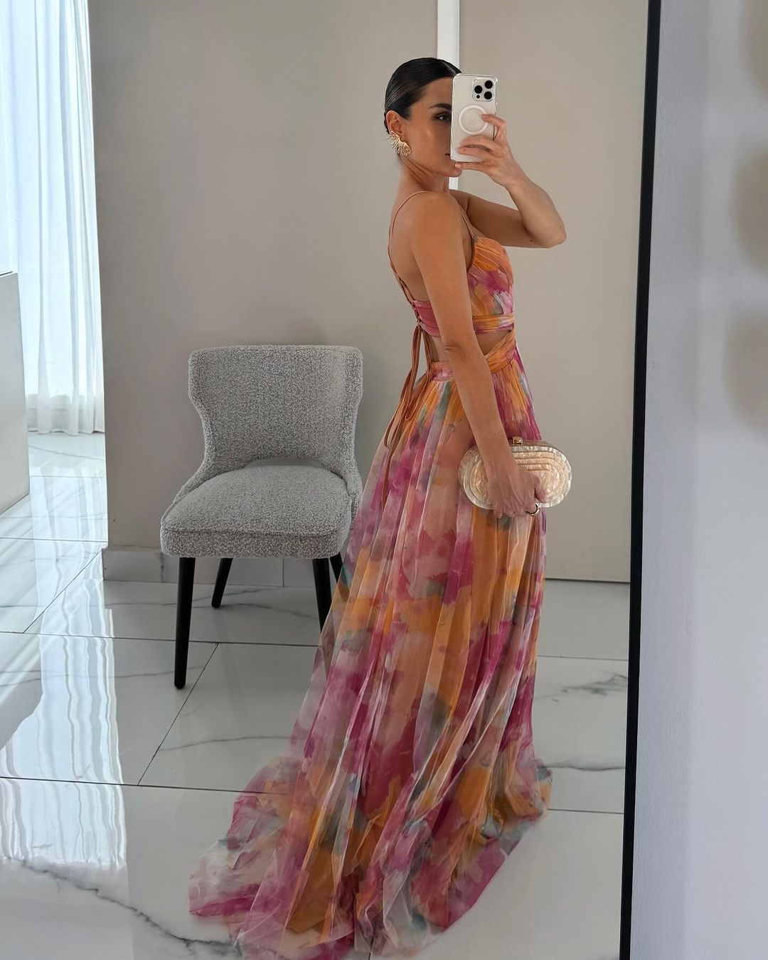 Claudia - Vestido largo y cautivador con estampado floral