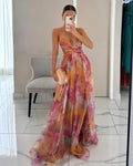 Claudia - Vestido largo y cautivador con estampado floral