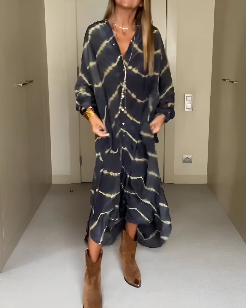 Emilia™ - Vestido bohemio chic con patrones rayados