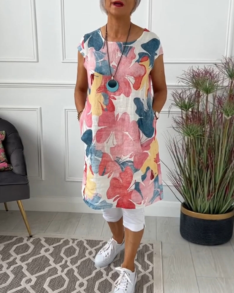 Vestido mujer fluido estampado floral verano casual