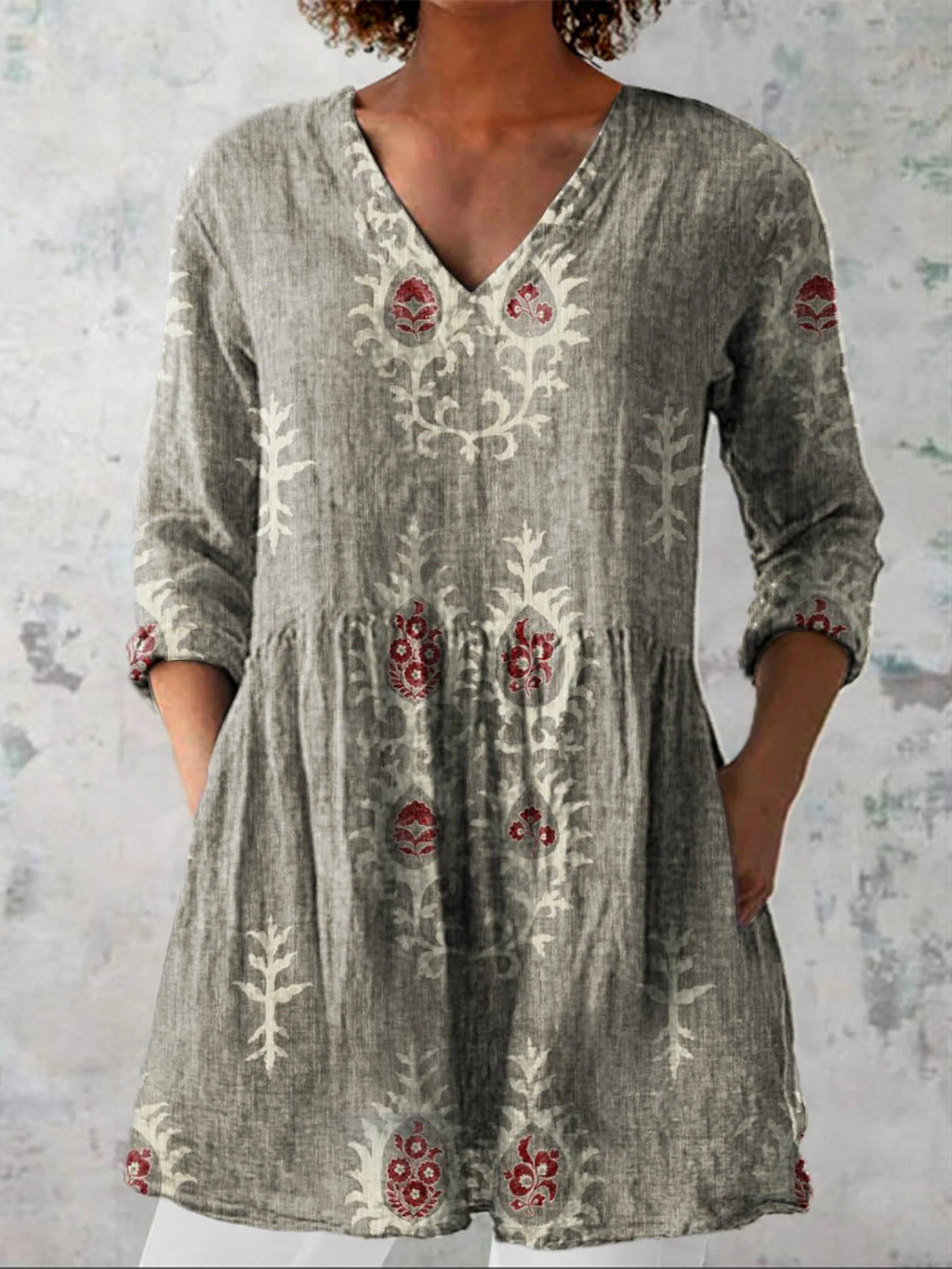 Elisa - Blusa larga con cuello en V