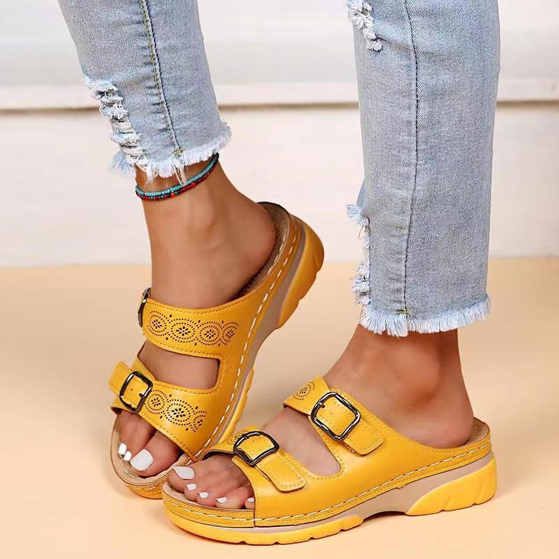 Sandalias mujer ergonómicas con doble correa ajustable