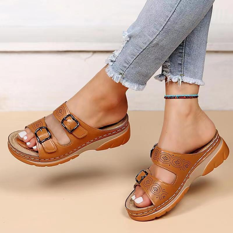 Sandalias mujer ergonómicas con doble correa ajustable