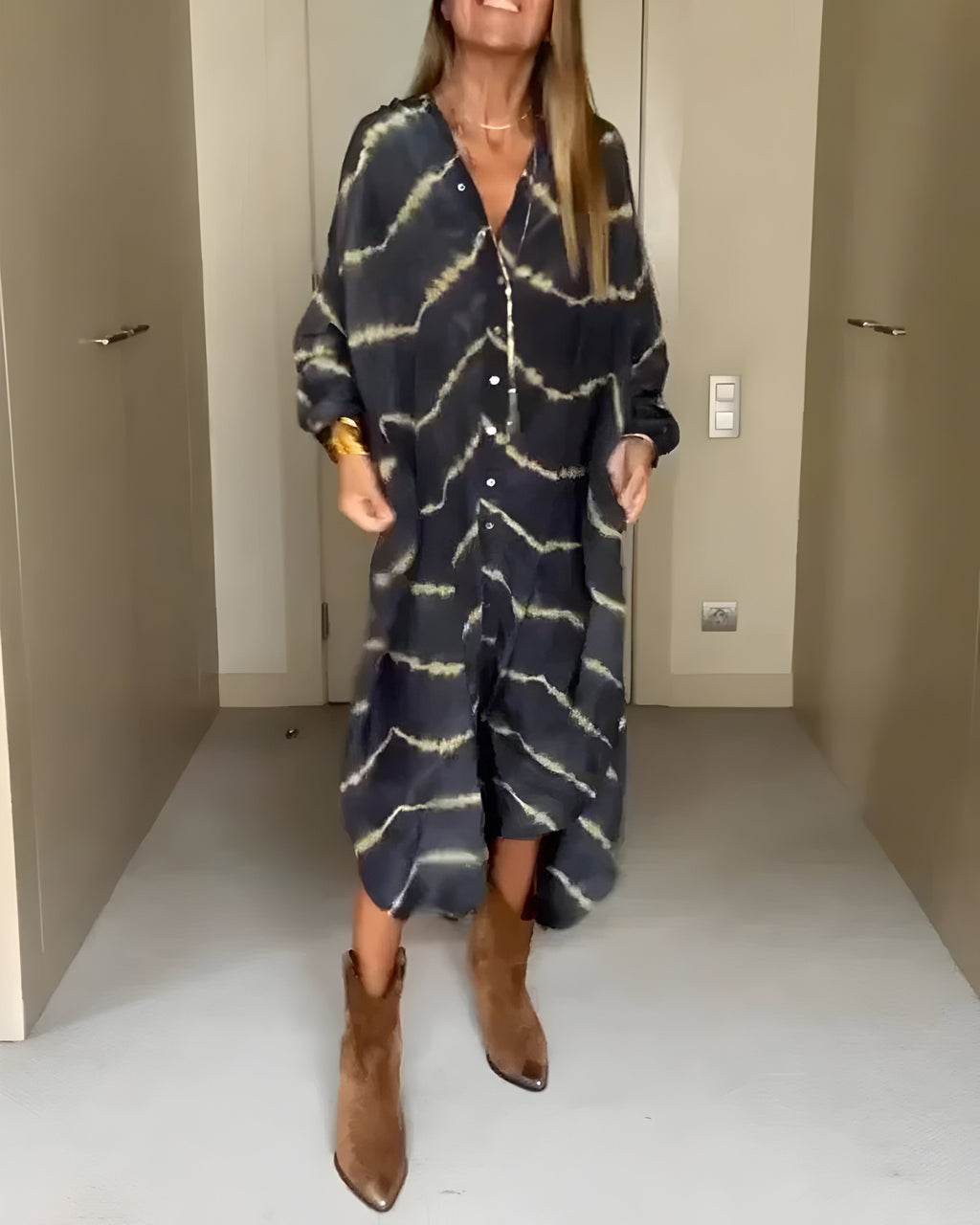 Emilia™ - Vestido bohemio chic con patrones rayados