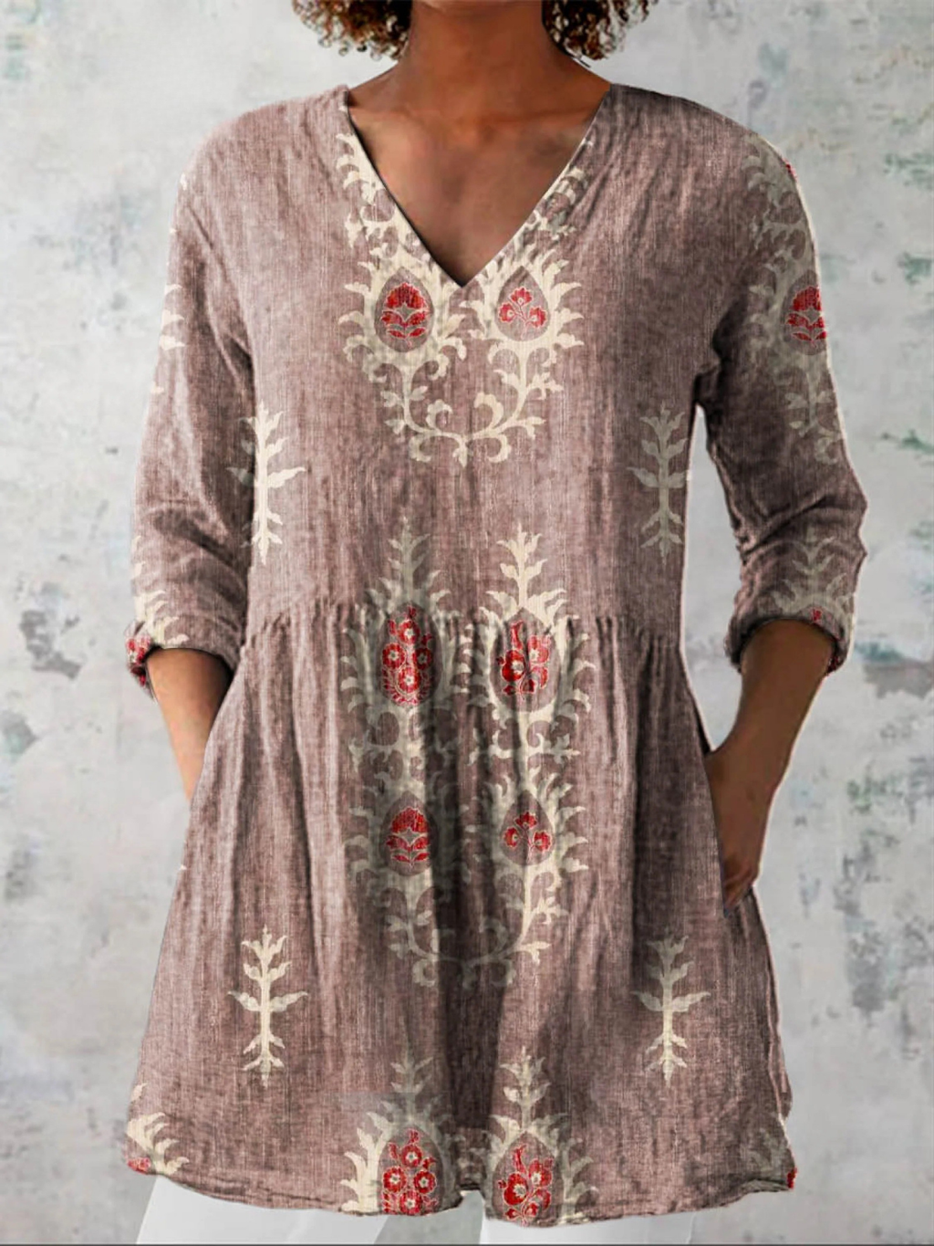 Elisa - Blusa larga con cuello en V