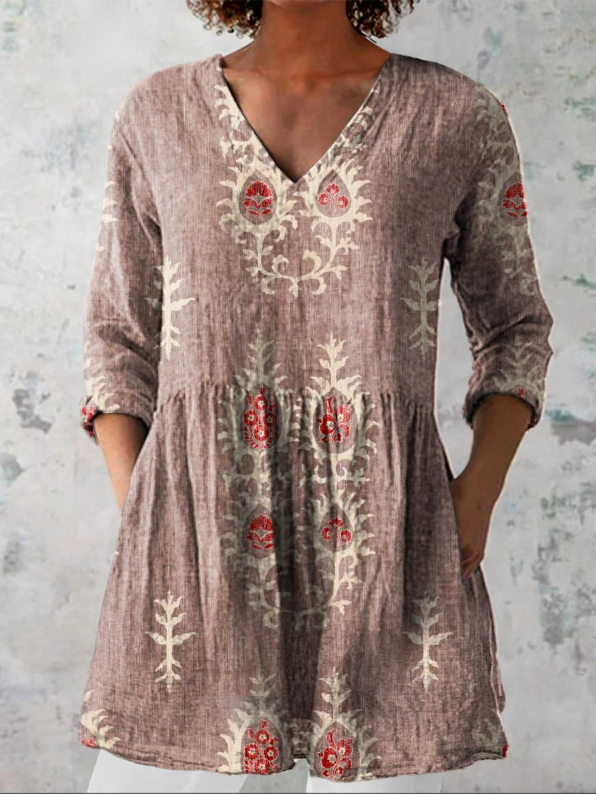 Elisa - Blusa larga con cuello en V