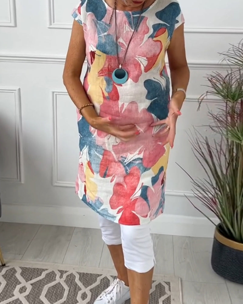 Vestido mujer fluido estampado floral verano casual