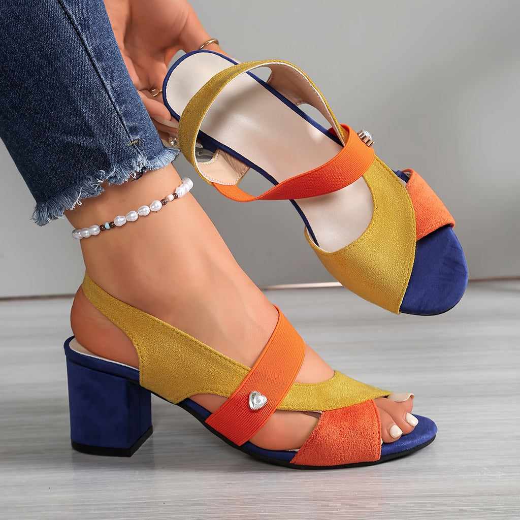 Sandalias ortopédicas para damas con tacón de bloque y tiras cruzadas