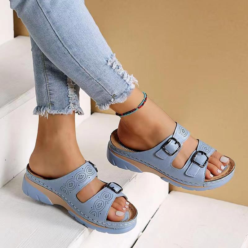 Sandalias mujer ergonómicas con doble correa ajustable