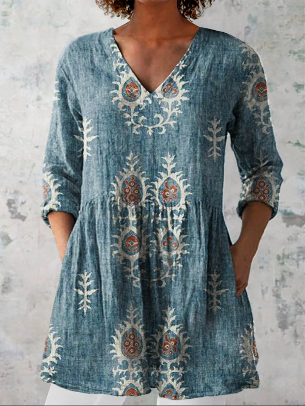 Elisa - Blusa larga con cuello en V