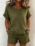 Conjunto mujer ligero con camiseta y short para verano
