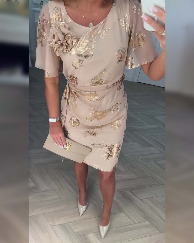 Vestido mujer elegante con estampado floral y corte entallado