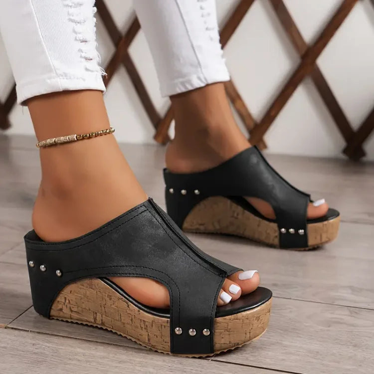 Sandalias mujer cómodas con cuña y soporte ortopédico