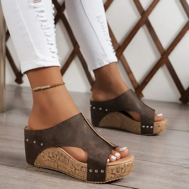 Sandalias mujer cómodas con cuña y soporte ortopédico