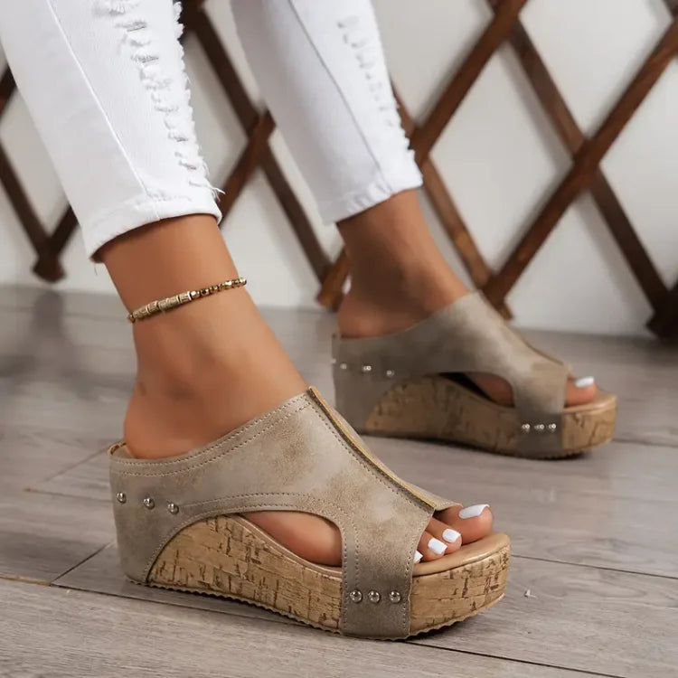 Sandalias mujer cómodas con cuña y soporte ortopédico
