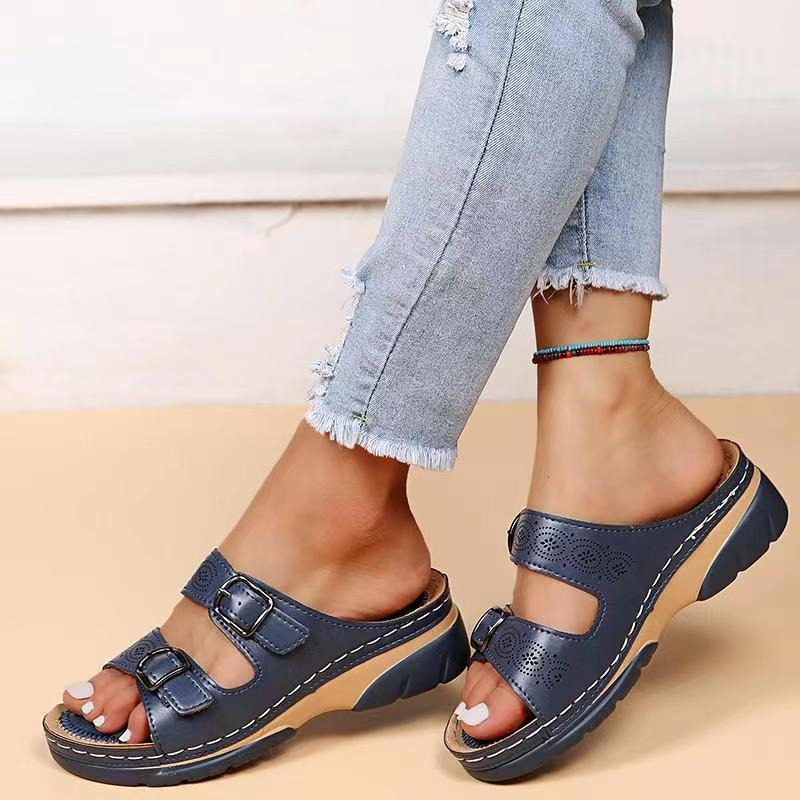 Sandalias mujer ergonómicas con doble correa ajustable