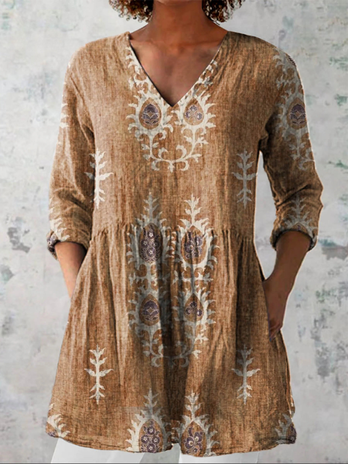 Elisa - Blusa larga con cuello en V