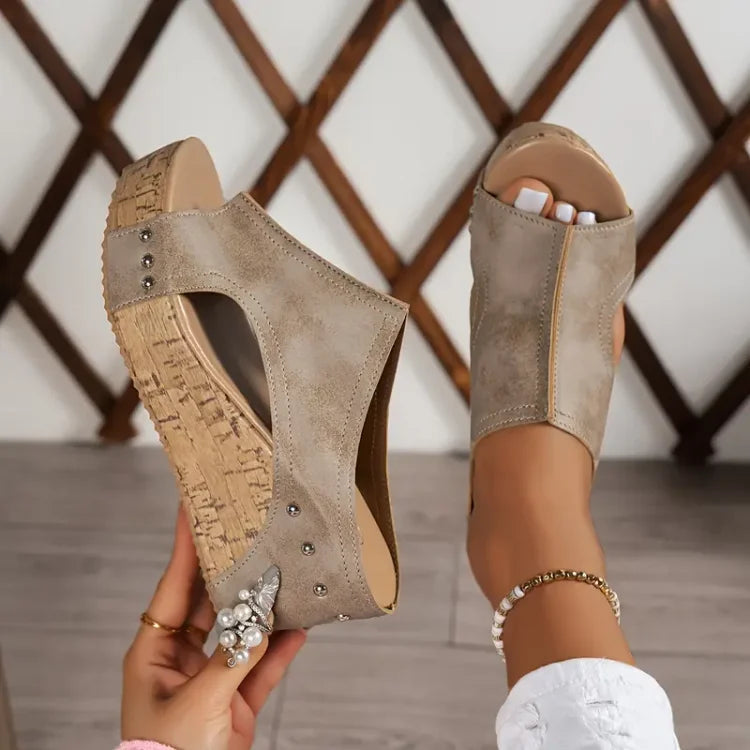 Sandalias mujer cómodas con cuña y soporte ortopédico