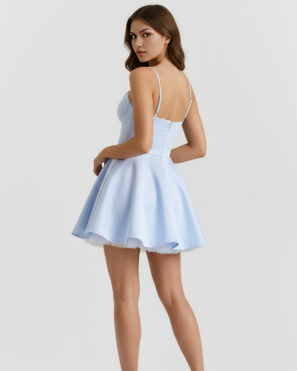 Selene - Vestido midi con capas de tul y bolsillos ocultos