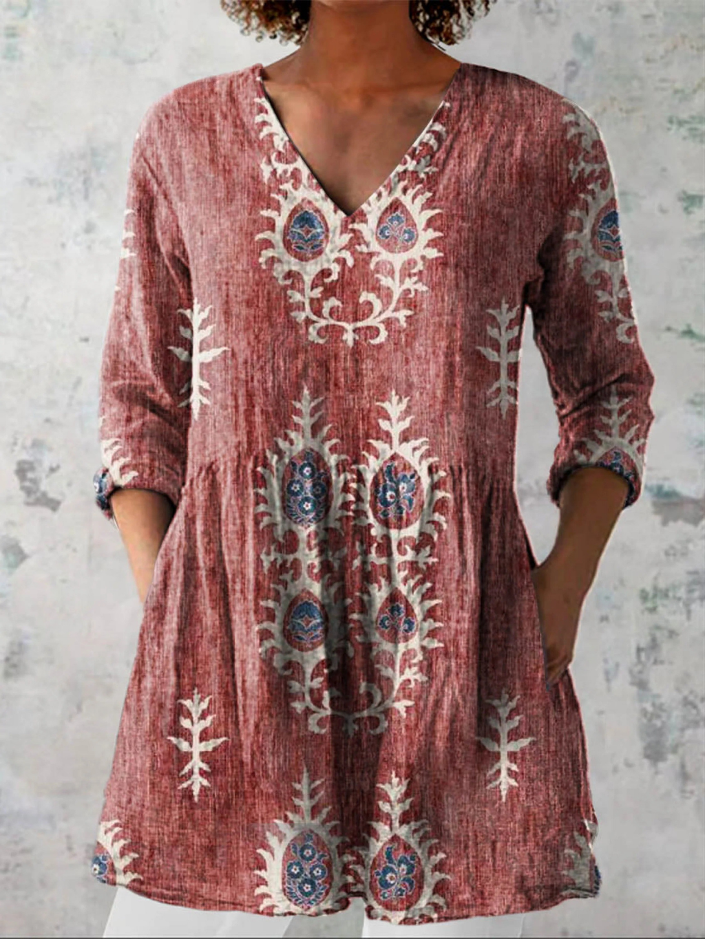 Elisa - Blusa larga con cuello en V