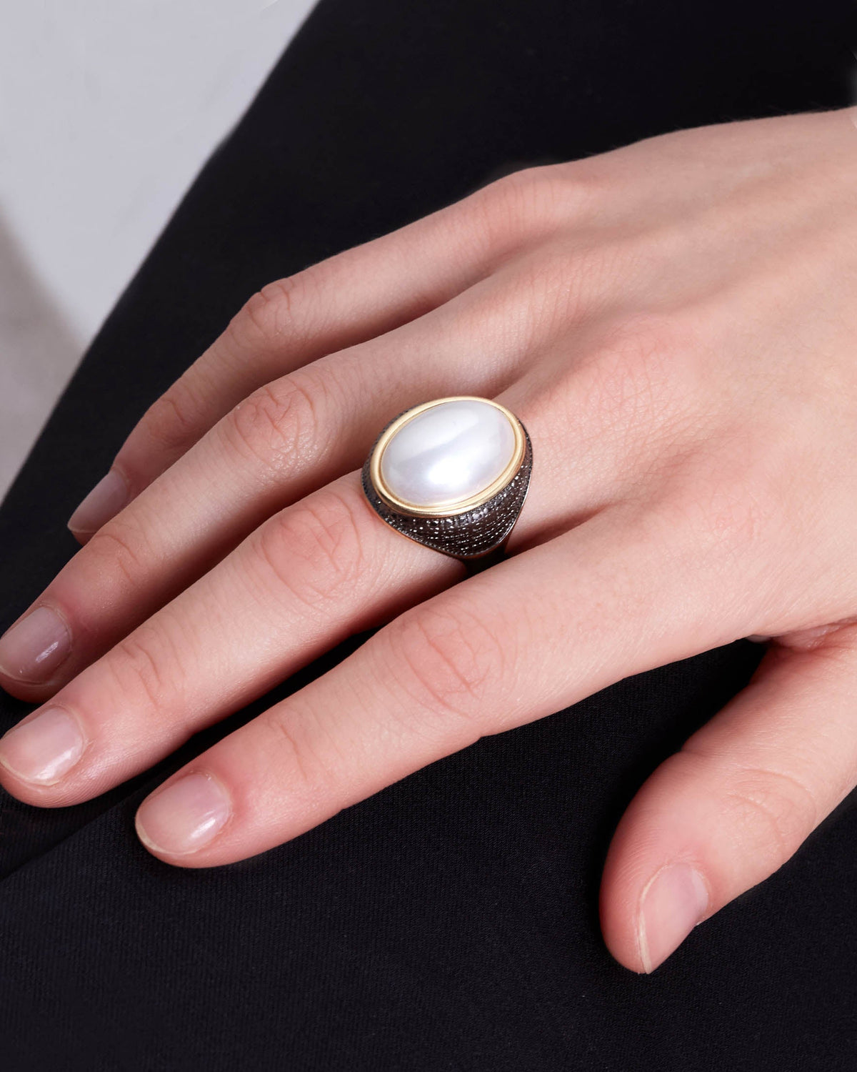 Anillo Pearl & Rodium