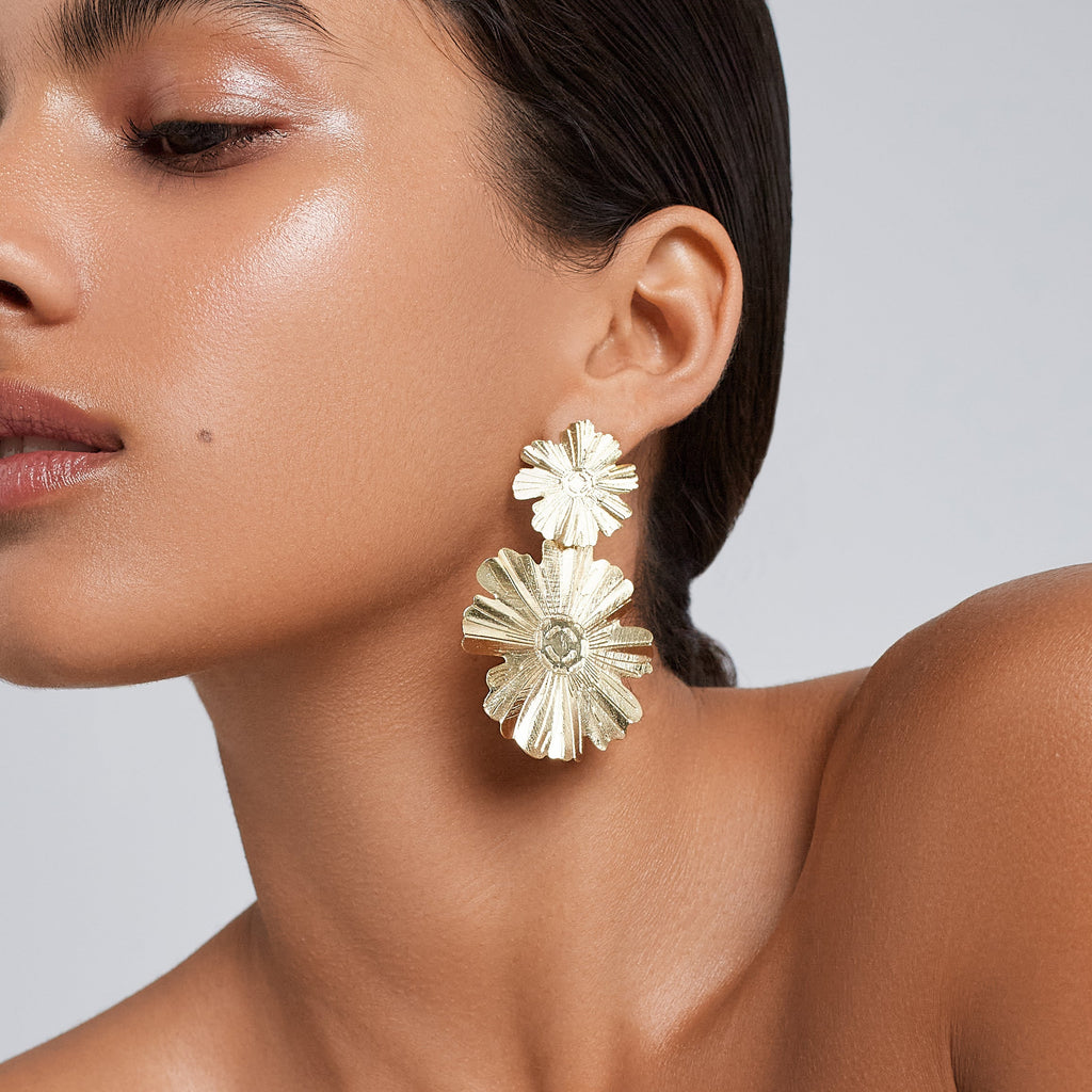 (WH) Pendientes Two Sunflower