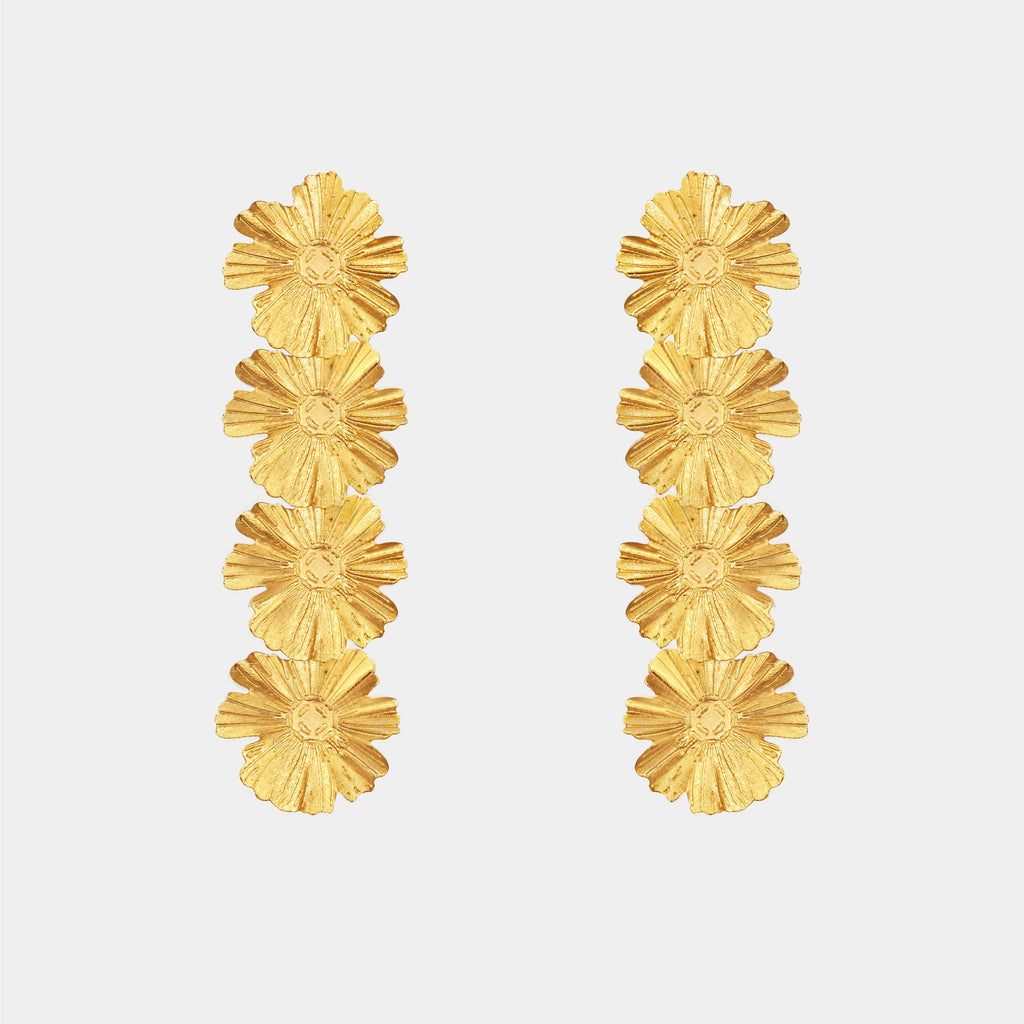(WH) Pendientes Four Sunflowers