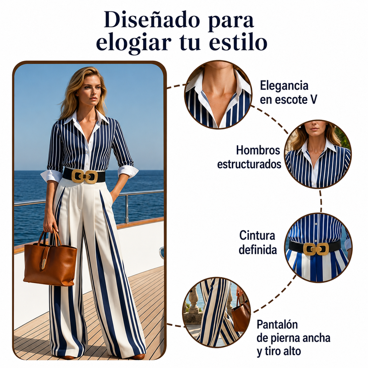 Antonia - Conjunto rayado de dos piezas