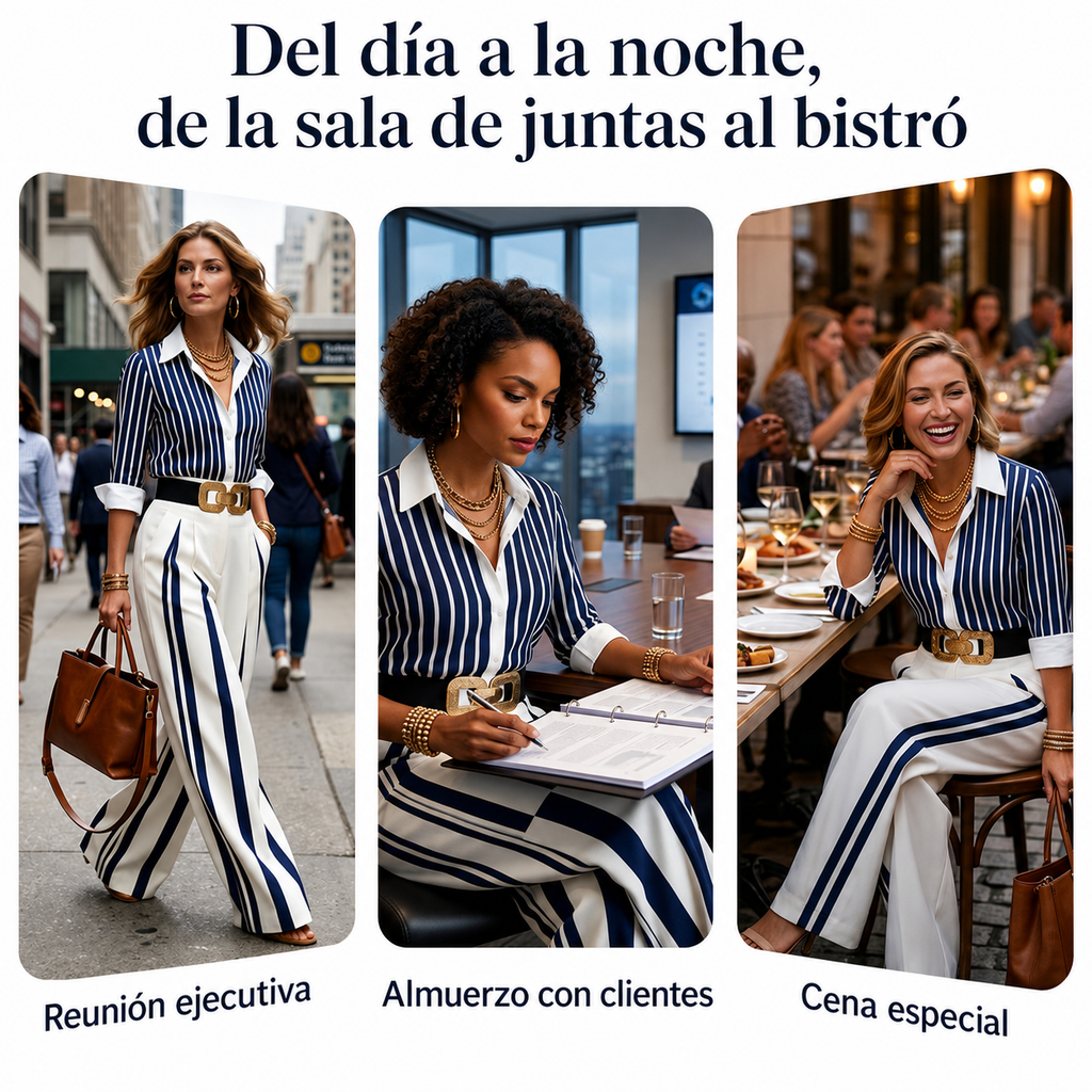 Antonia - Conjunto rayado de dos piezas