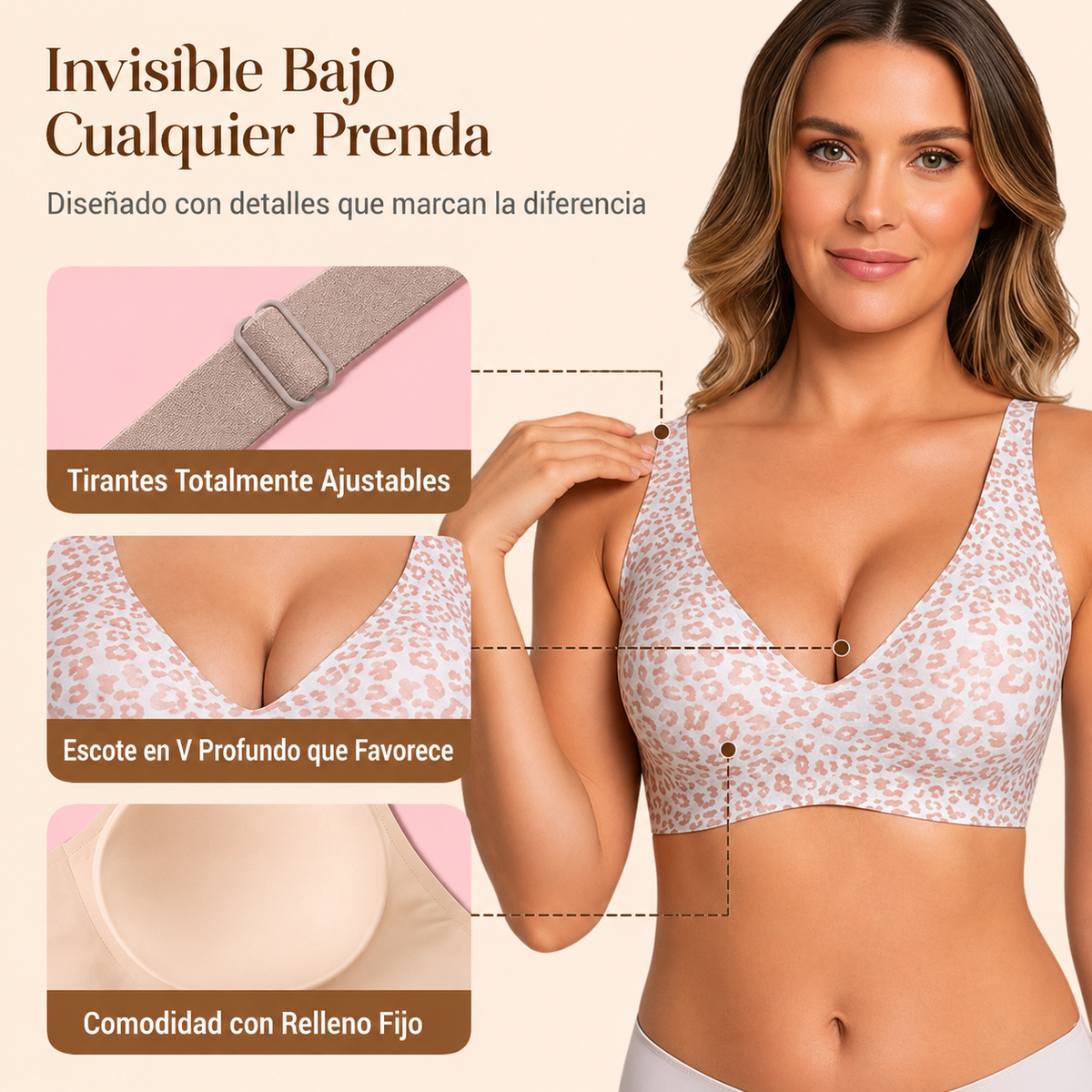 Silvia - Sujetadores sin aros con efecto push-up