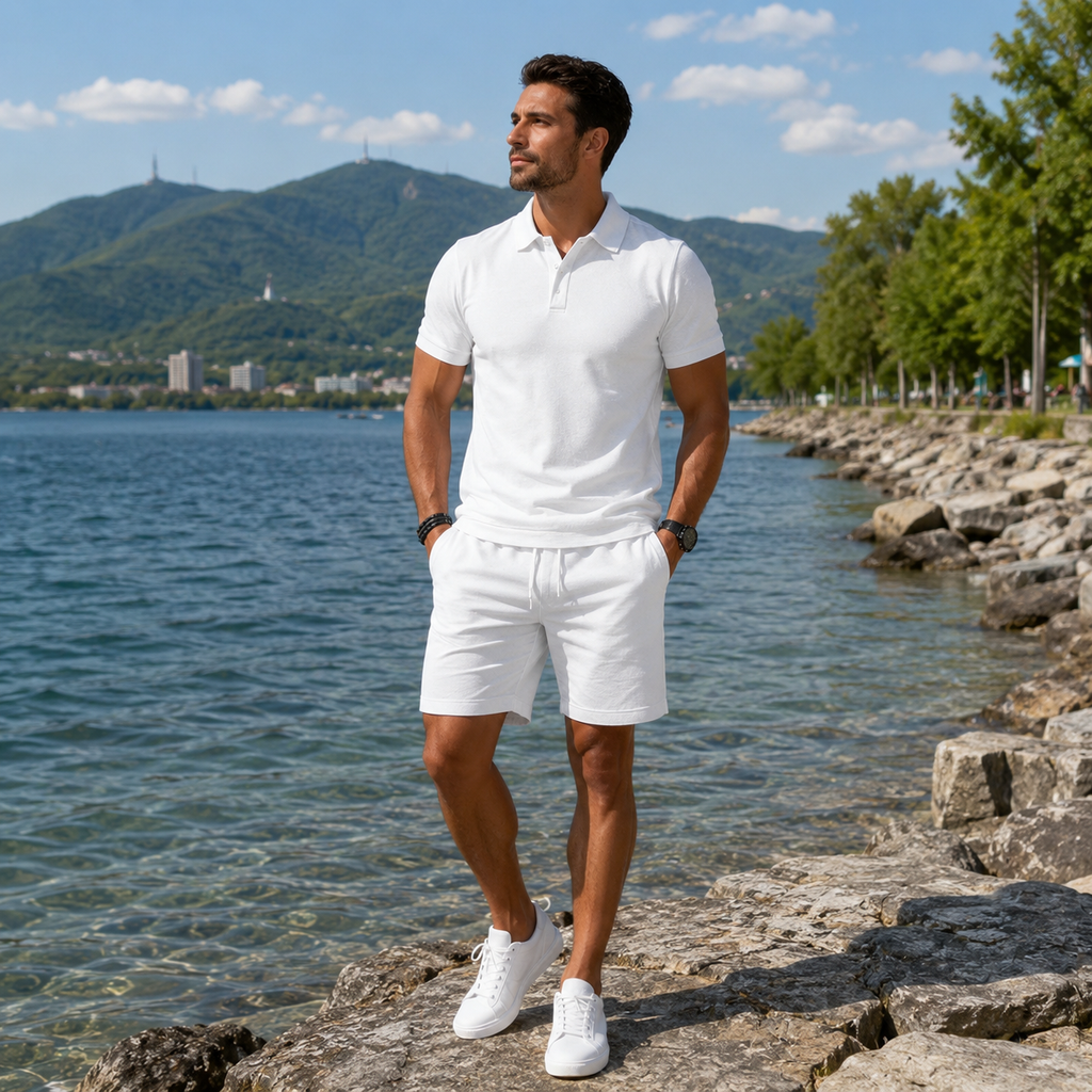 Conjunto hombre verano con polo y pantalón corto casual