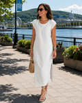 Vestido midi de mujer sin mangas con abertura lateral