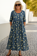 Vestido midi mujer con estampado floral elegante y fluido