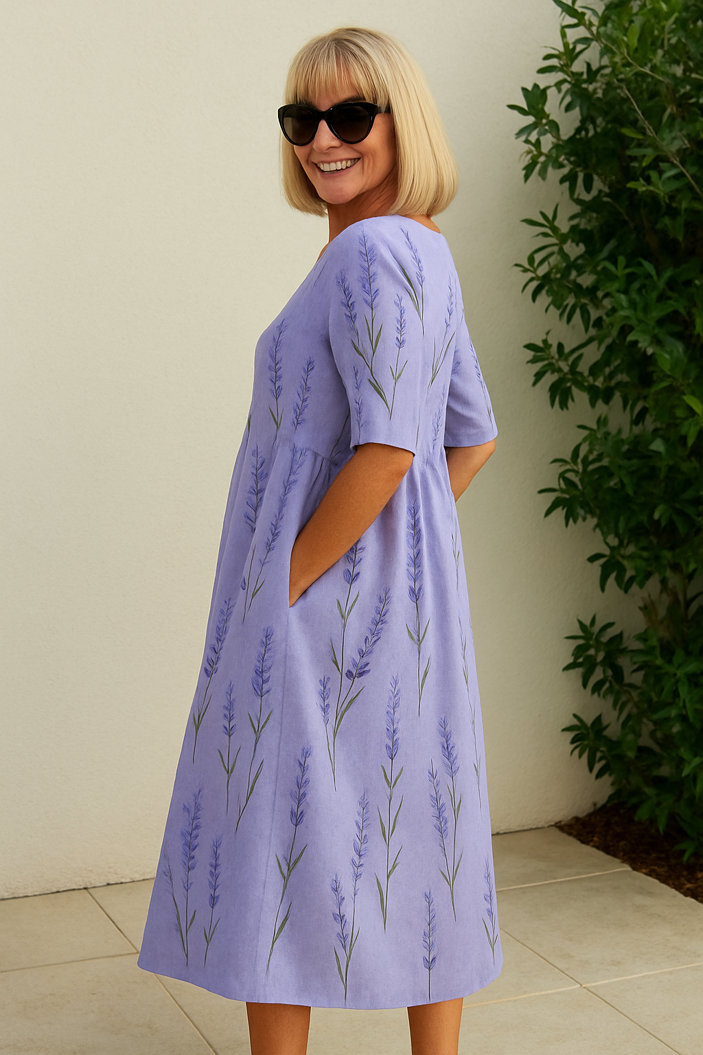 Vestido midi mujer con estampado floral elegante y fluido