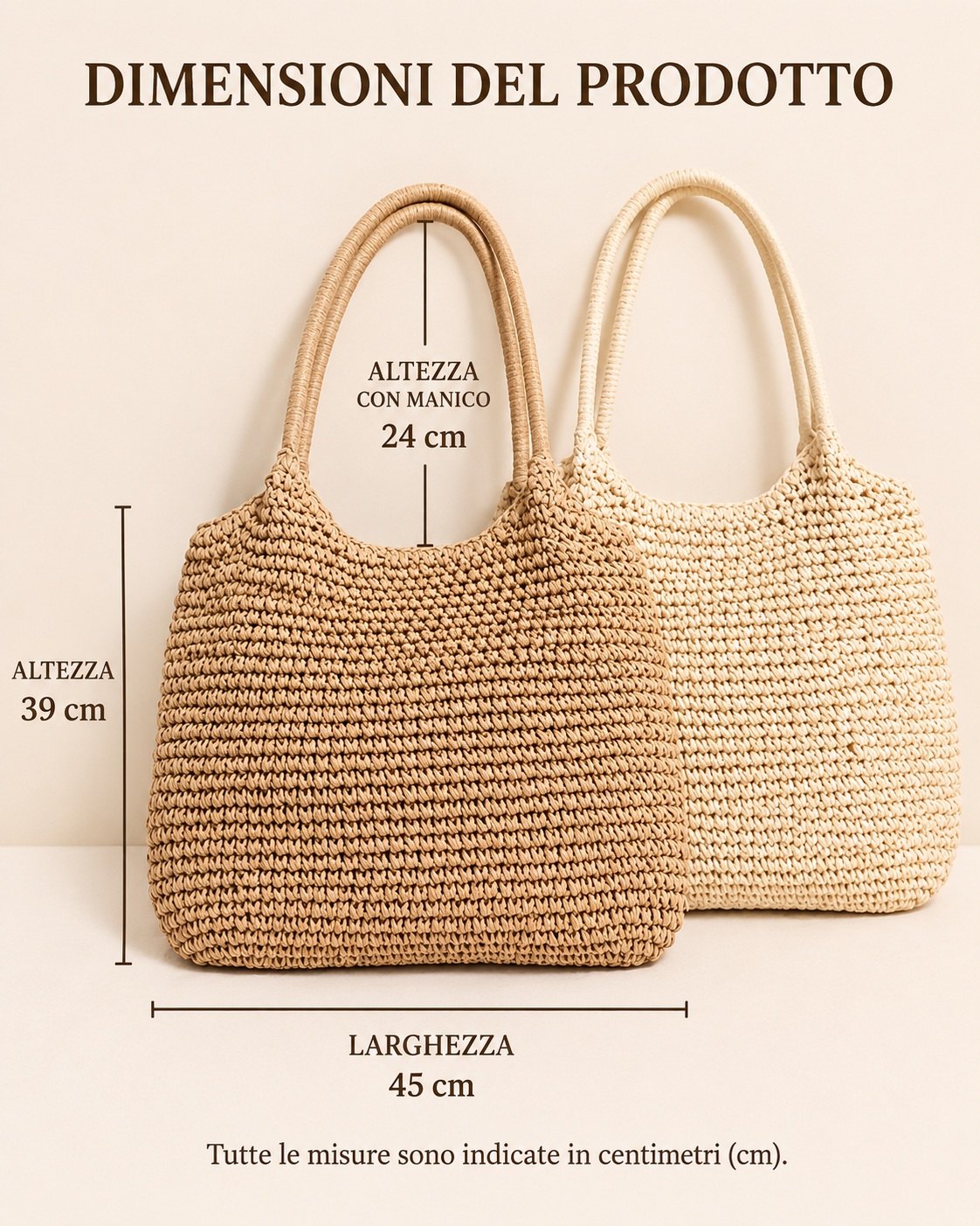 Marisol | Bolso de Hombro de Paja Trenzada — Avellana